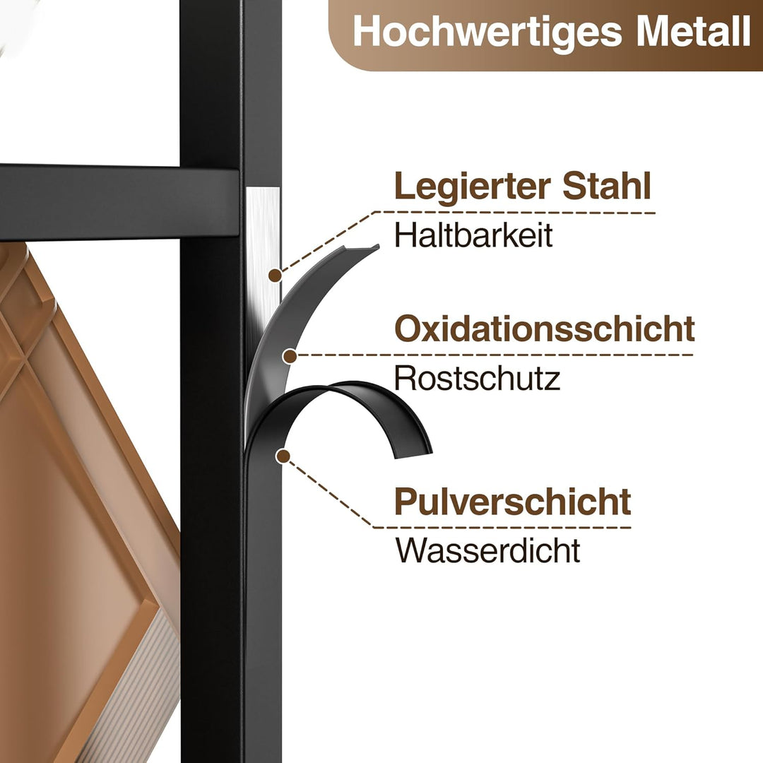pickpiff 6 Kästen Getränkekistenregal mit Ablage - Schwarz Metall Getränkeregal, Stabil & Platzspare