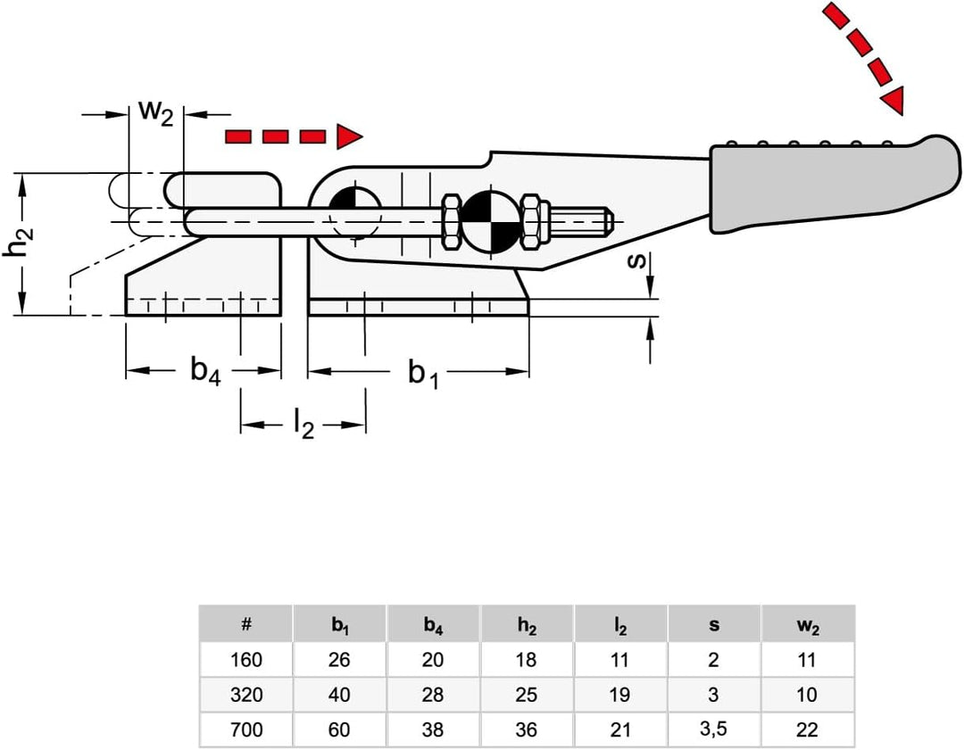 Ganter Normelemente | Verschluss-Spanner für Zugspannung - GN 851-320-T2 | Stahl | verzinkt, blau pa