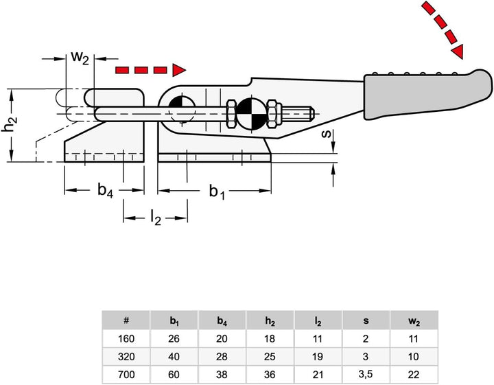 Ganter Normelemente | Verschluss-Spanner für Zugspannung - GN 851-320-T2 | Stahl | verzinkt, blau pa