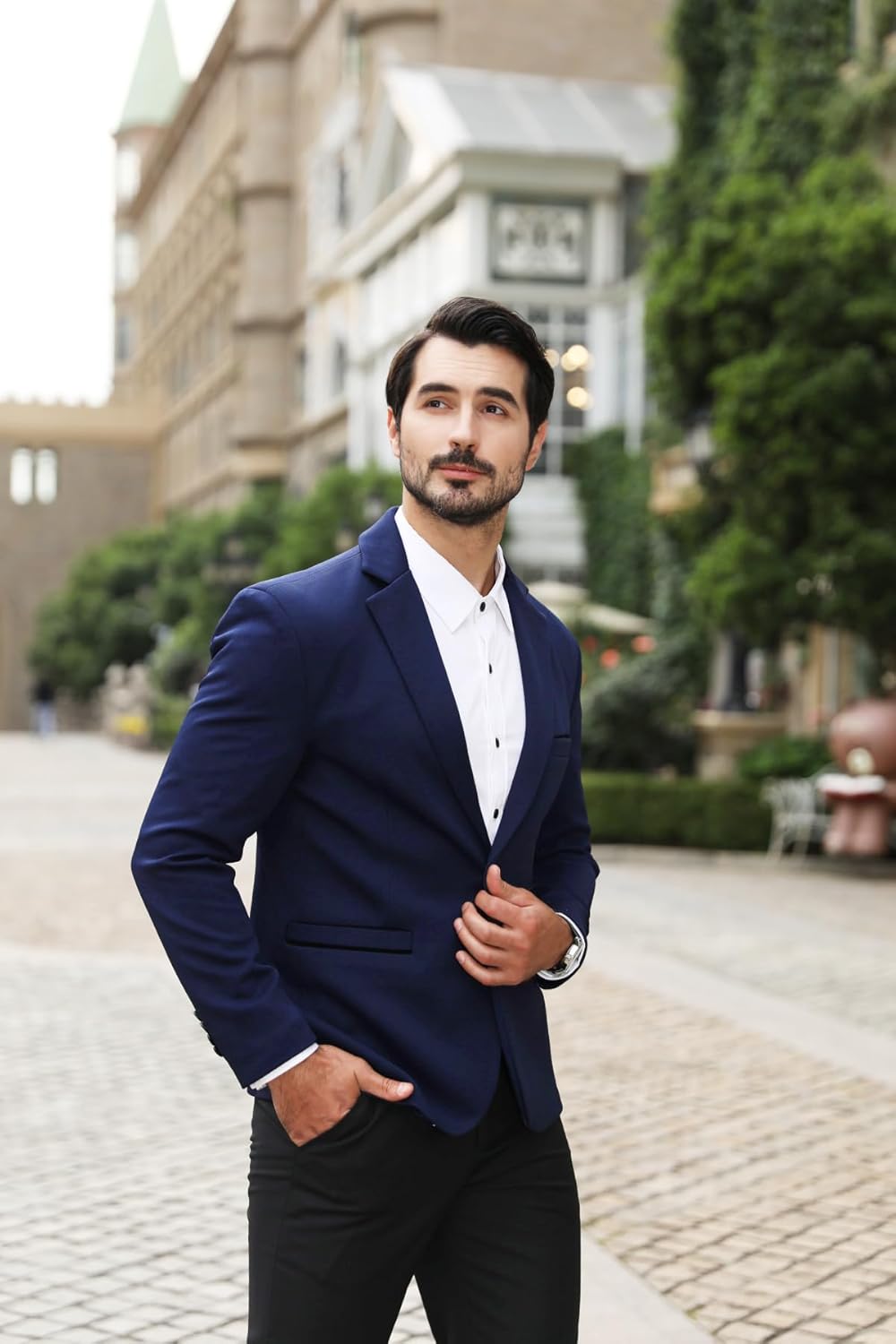 Allthemen Anzug Herren 2 Teilig Slim Fit Herrenanzug EIN Knopf Business Hochzeitanzug für Männer M D