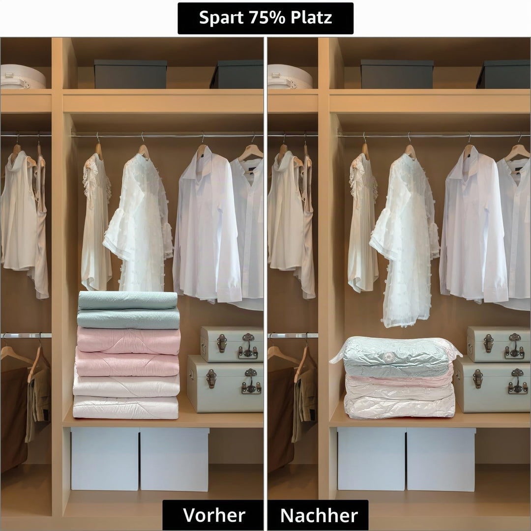 QWORK® 4 Stück Würfel Vakuumbeutel, 80x100x38 cm Extra Grosse Wiederverwendbare Vaccumiertüten, für