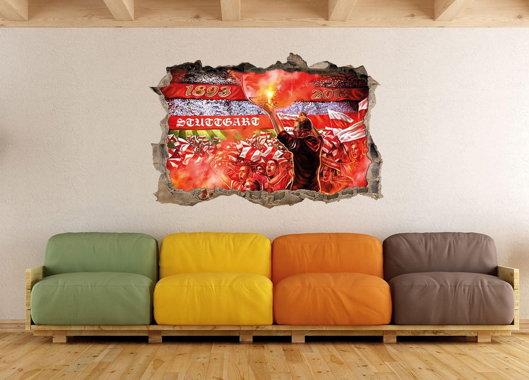 Stuttgart Collage, 3D Wandsticker Format: 92x62cm, Wanddekoration