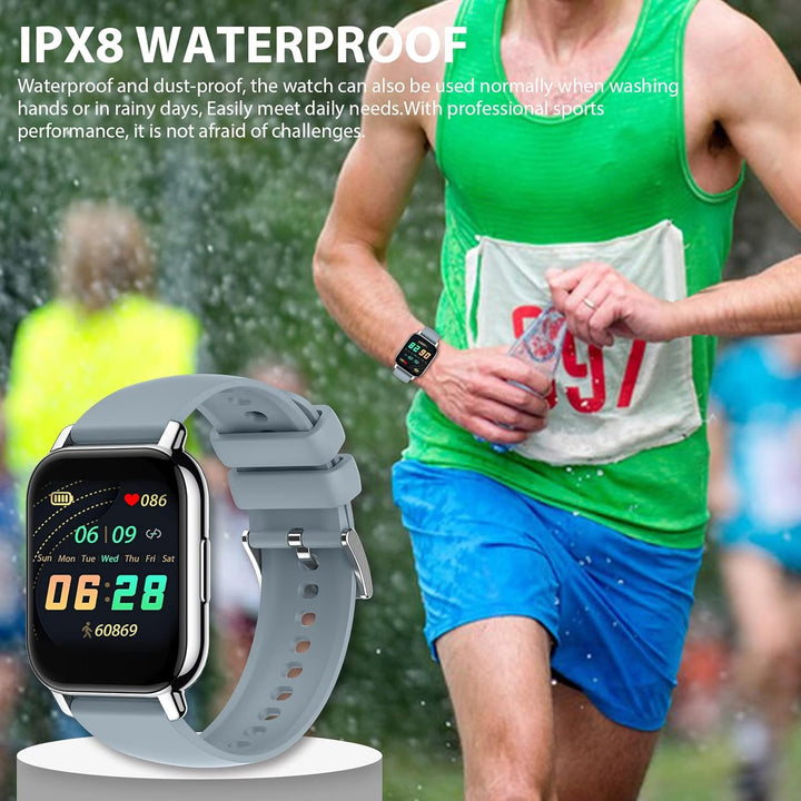 SUPBRO Smartwatch 1.85" Armbanduhr mit personalisiertem Bildschirm Bluetooth Anruf Musiksteuerung, H