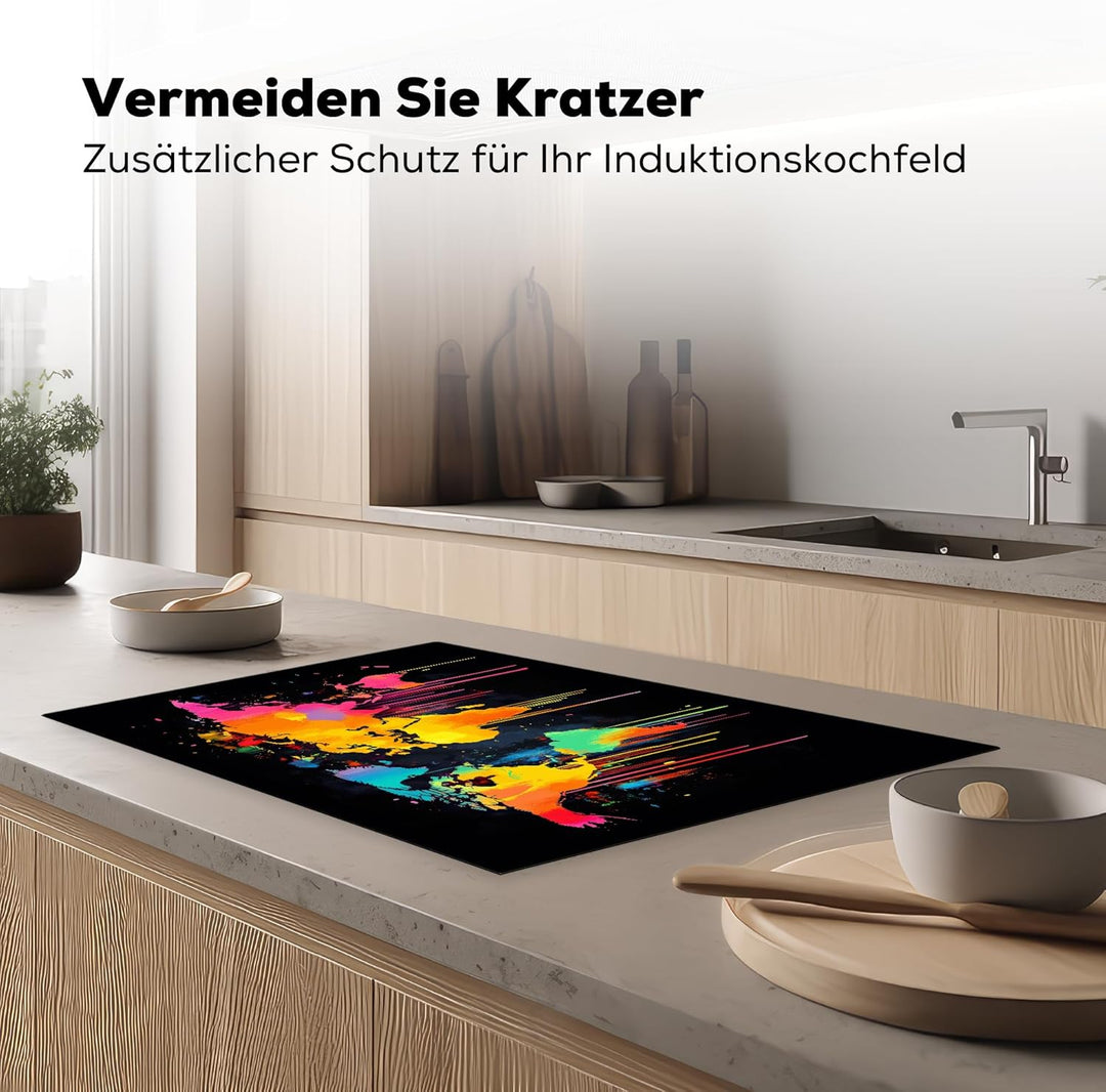 Herdabdeckplatte 80x52 cm Einteilig Induktionsmatte Küche Abdeckung Ceranfeld Herd Abdeckplatte Deko