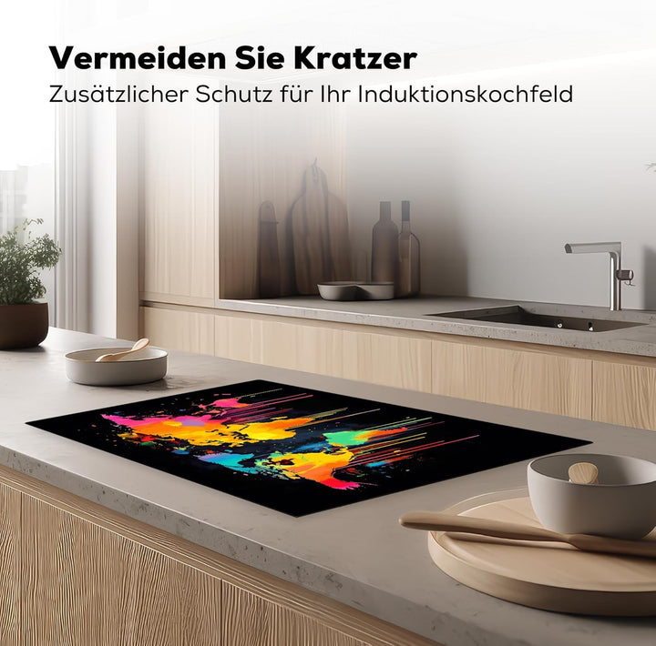Herdabdeckplatte 80x52 cm Einteilig Induktionsmatte Küche Abdeckung Ceranfeld Herd Abdeckplatte Deko
