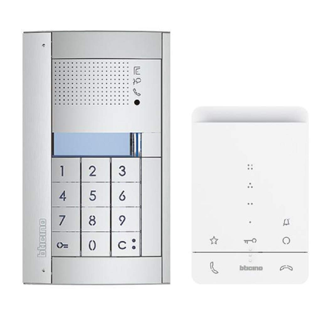 BTICINO, Audio-Türsprechanlage Set, 2-Draht für das 1-Familienhaus mit SFERA Allmetal Audio-Türstati