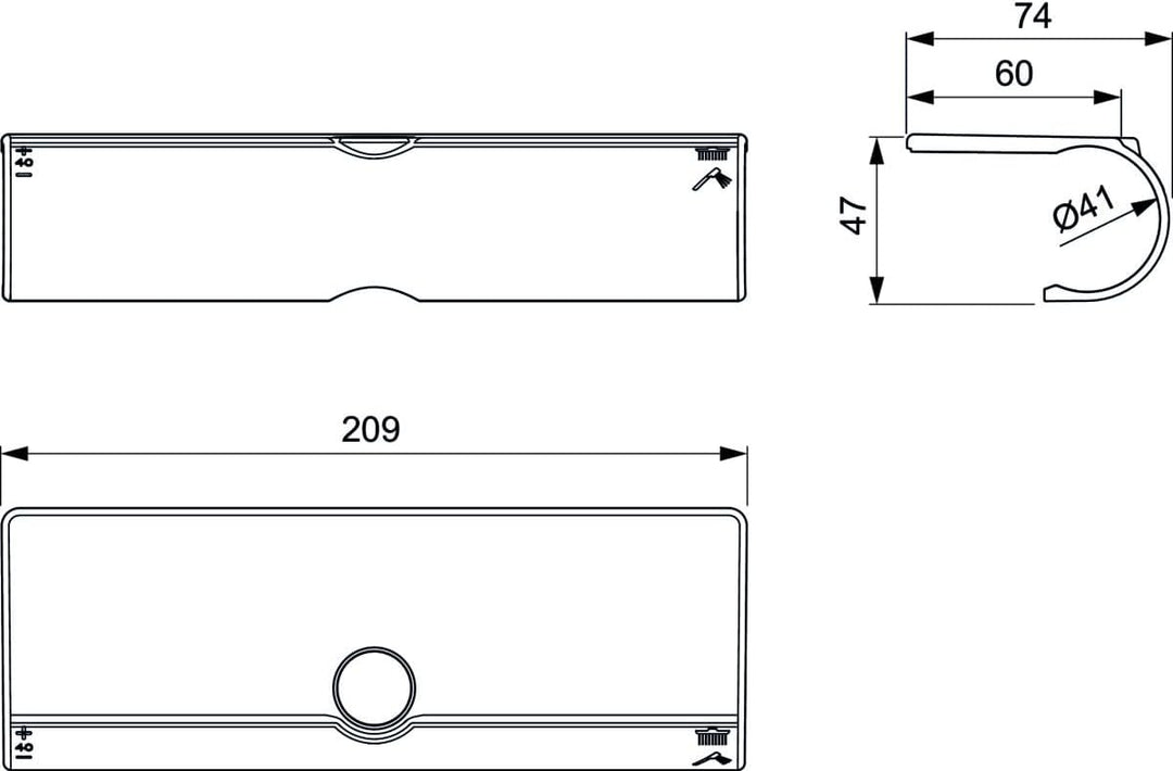 Ideal Standard A7601AA Ceratherm T Wrap-Over Ablage für Duschsysteme Chrom