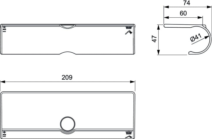 Ideal Standard A7601AA Ceratherm T Wrap-Over Ablage für Duschsysteme Chrom