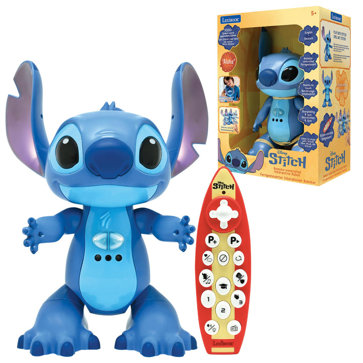 Lexibook, Disney Stitch, Interaktives Spielzeug Bilingue Englisch Deutsch, Gestensteuerung und Fernb