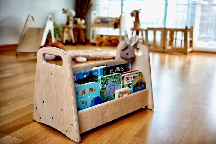 Montessori Bücherregal Medium | Bücherregal zur Aufbewahrung von Kindern | Leicht zugängliches Büche