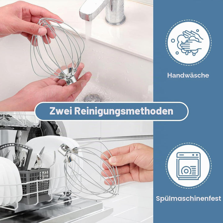 GVODE Edelstahl-Schneebesen für KitchenAid Zubehör, passend für KitchenAid Kippkopf-Standmixer, erse