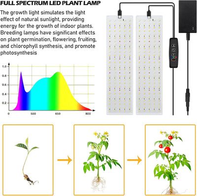 Pflanzenlampe LED Vollspektrum Pflanzenlicht, 2 Panels, 270LEDs Pflanzenleuchte Wachsen licht, Grow