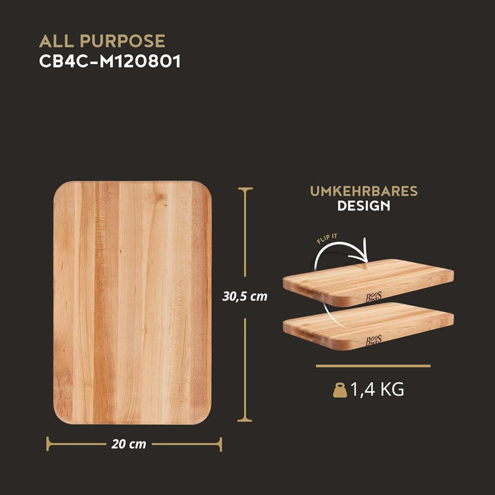 Boos Block Chop-N-Serve - 30,5 x 20 x 2,5 CM - Allzweckbretter - Hackklotz - Nordamerikanisches Ahor
