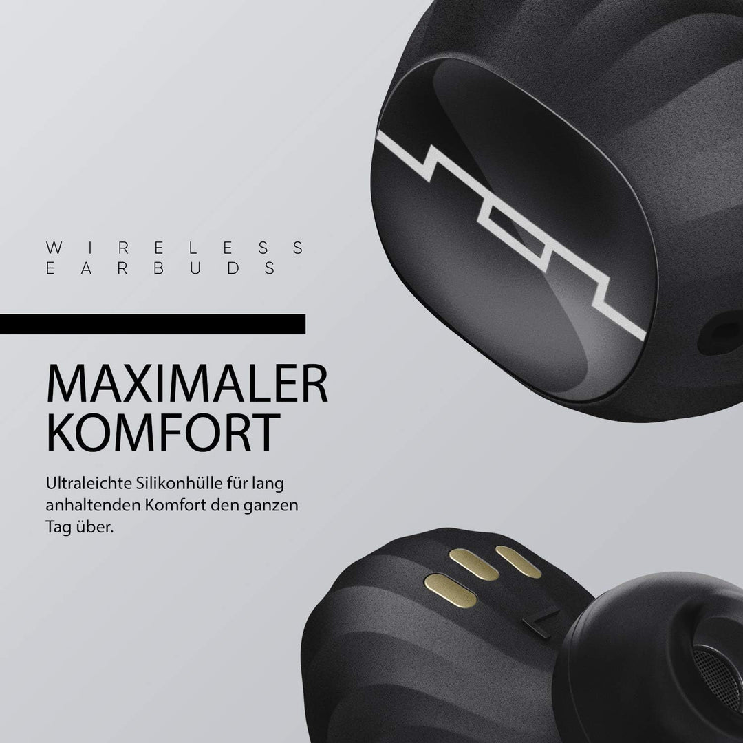 SOL REPUBLIC Amps Air 2.0 bluetooth Ohrhörer In-Ears schwarz 3-Stunden-Spielzeit/Ladeetui für bis zu