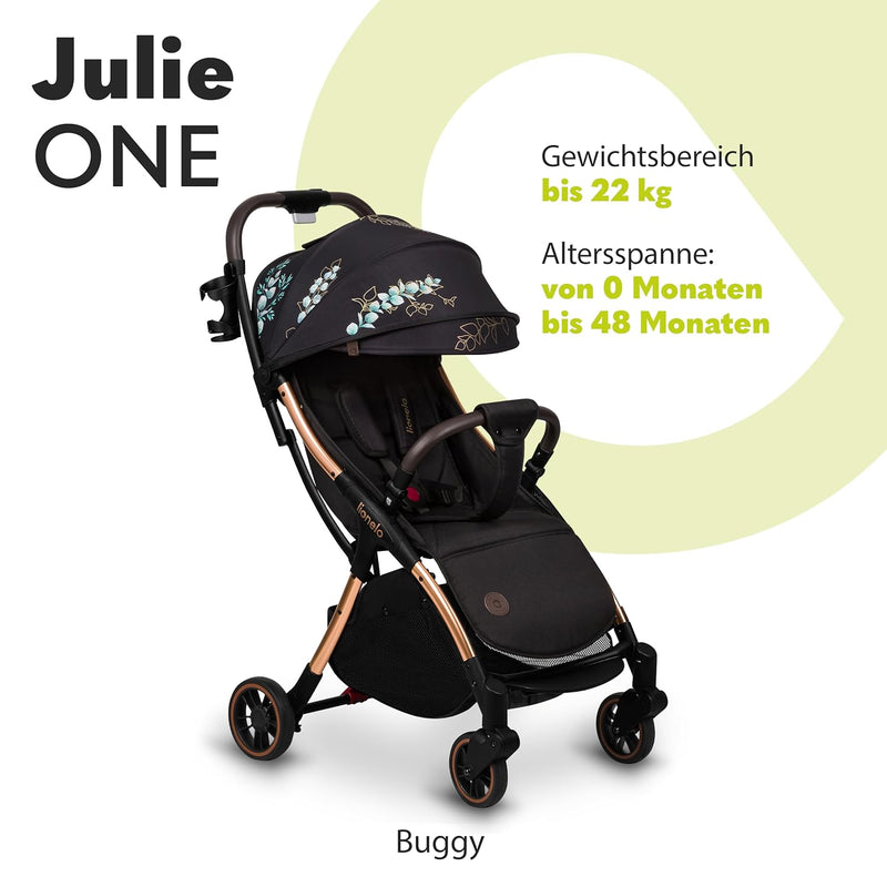 LIONELO Julie One Buggy Kinderwagen bis 22 kg, verstellbare Rückenlehne und Fussstütze, Moskitonetz,