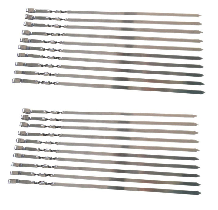 20 hochwertige Grill-Spiesse aus Edelstahl 50cm -1cm Breit - solide 2mm Stärke / Dicke 20x 50cm, 20x