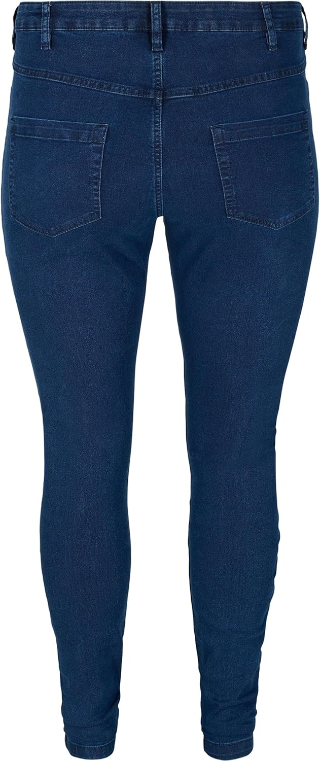 Zizzi Grosse Grössen Damen Super Slim Amy Jeans mit hoher Taille Gr 42-56 44W / 32L Dark Blue, 44W /