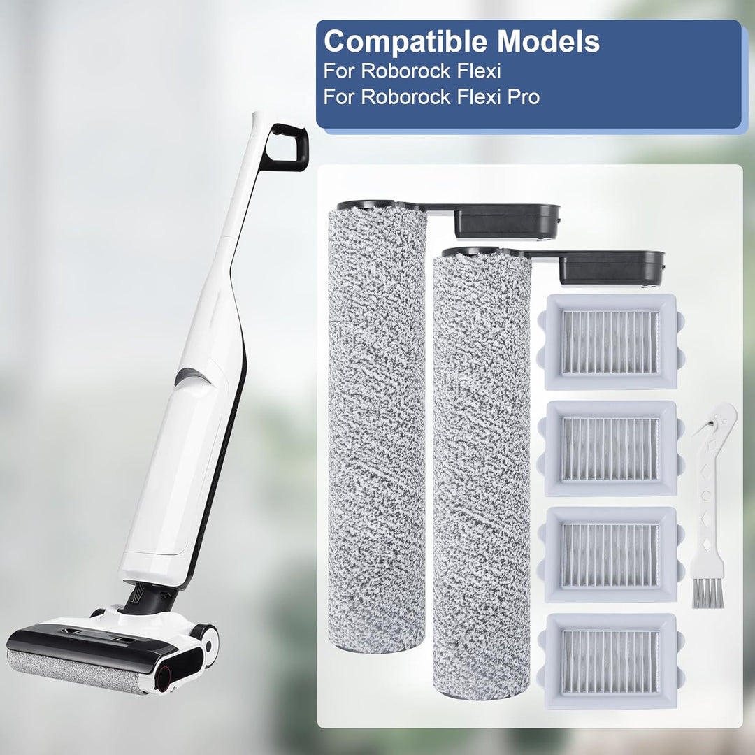 Bürstenrolle Filter Ersatzteile für Roborock Flexi/Flexi Pro Nass-Trocken-Sauger Zubehör (2 Bürstenr