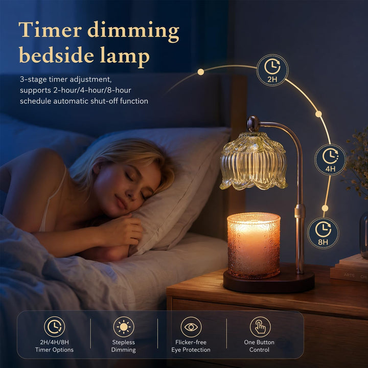 Kerzenwärmer Lampe Dimmer Timer Wachsschmelzer Blau | Elektrischer Wachsschmelzer mit Timer &amp; Dimmer