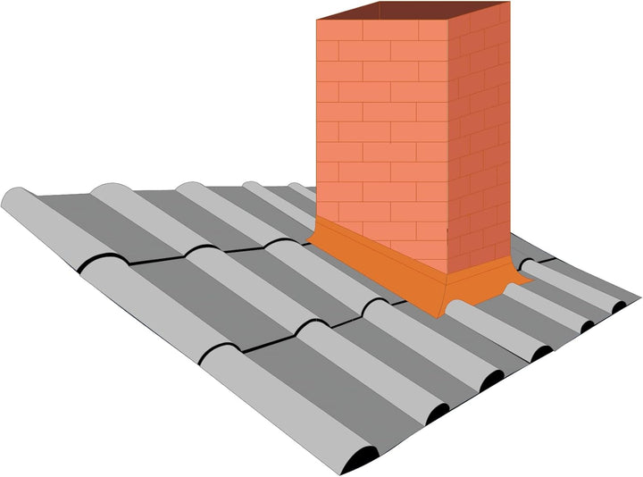 Blei geriffelte Kaminanschlussband – 300mm – 50m – 10 x 5m – Dunkelbraund RAL 8019 – selbstklebend R