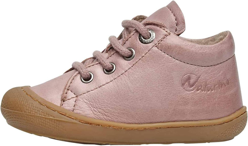 NATURINO Lauflernschuhe aus Leder mit Wollfutter, Altrosa