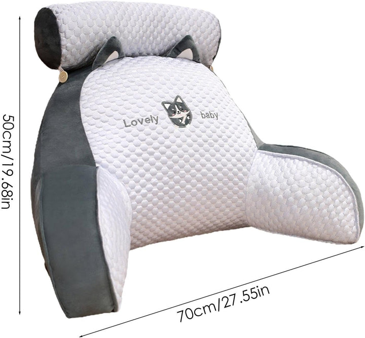 Lesekissen Bettauflage Kissen Mit Abnehmbarer Nackenrolle &amp; Stützarm Zum Sitzen In Bett Couch Oder B