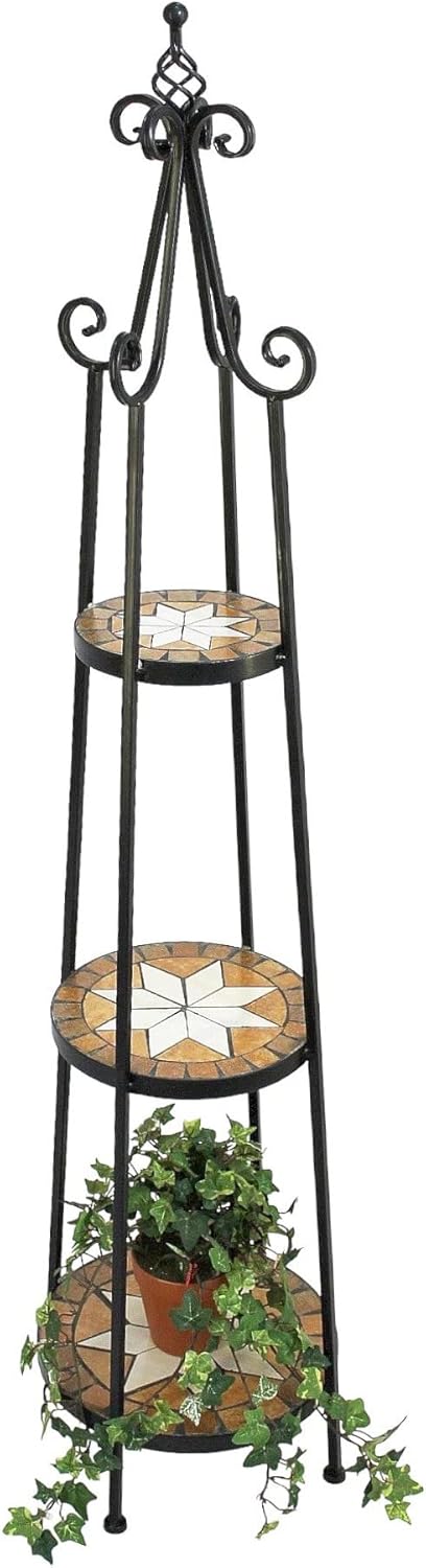 DanDiBo Blumenregal Mosaik Rund 140 cm Blumentreppe 12009 Blumenständer Blumensäule Pflanzenständer