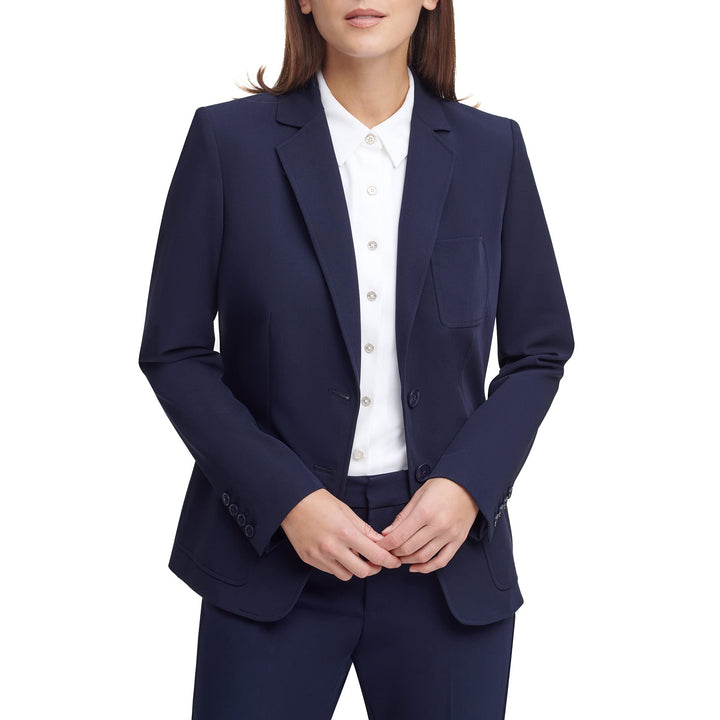 Tommy Hilfiger Damen Arbeitsjacke EIN-Knopf-Blazerjacken Blazer, Mitternacht/Ausflug, einfarbig (Mid