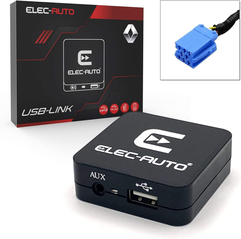 USB Interface MP3 FLAC - Auxiliary für Auto Renault | Ladegerät | Klinkenbuchse | Unsichtbares Unter