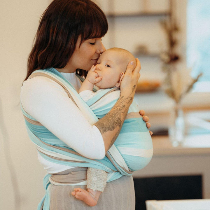 Hoppediz Baby-Tragetuch ab Geburt, Neugeboren bis Kleinkind, 100% Baumwolle, Brest 5,90 m Brest 5,90