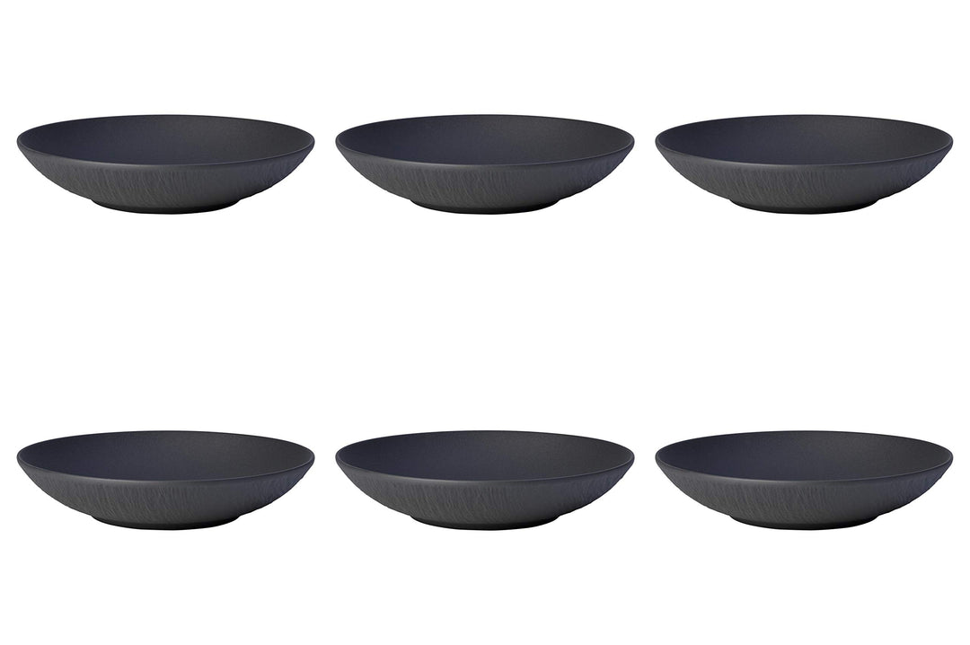 Villeroy & Boch Manufacture Rock 6er Set Suppenteller schwarz grau Porzellan