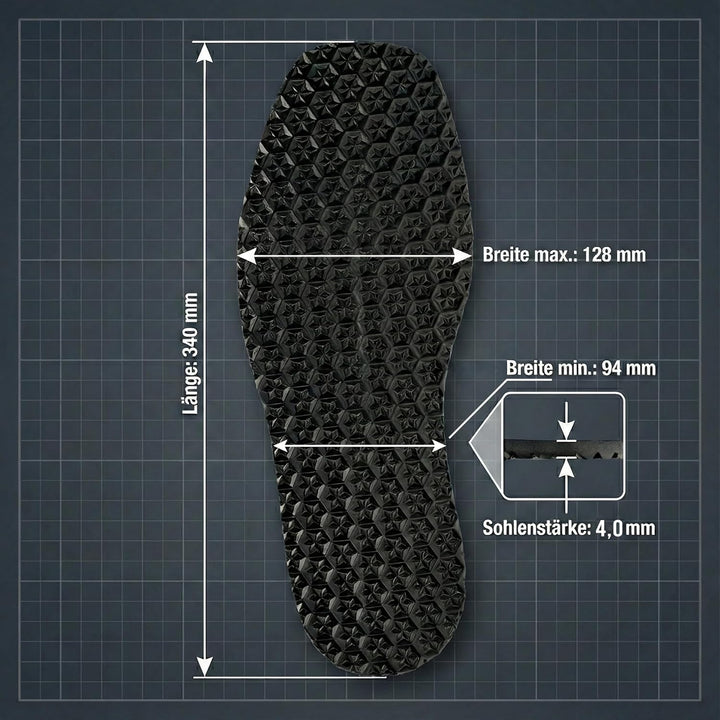 Schuhreparatur Sohle "Black Star" - Zellkautschuk Langsohle - Schuhsohle - Anti Rutsch Sohle - Gummi
