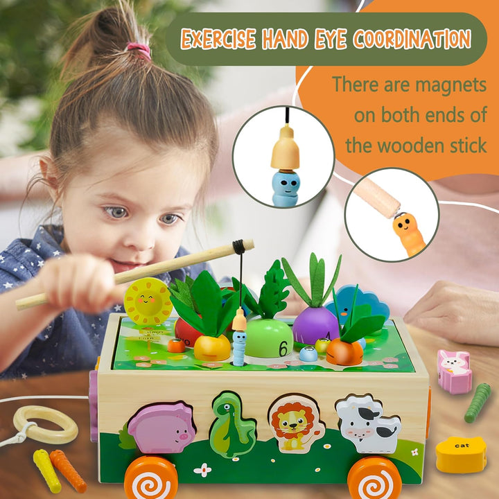 MutoToy® Montessori Spielzeug ab 1 Jahr, 6 in 1 Multifunktionale Holzspielzeug ab 1 2 3 Jahr Kinder,