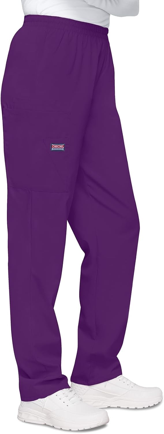 Cherokee Damen Workwear Cargo-Hose mit elastischer Taille Klassisch L Aubergine, L Aubergine