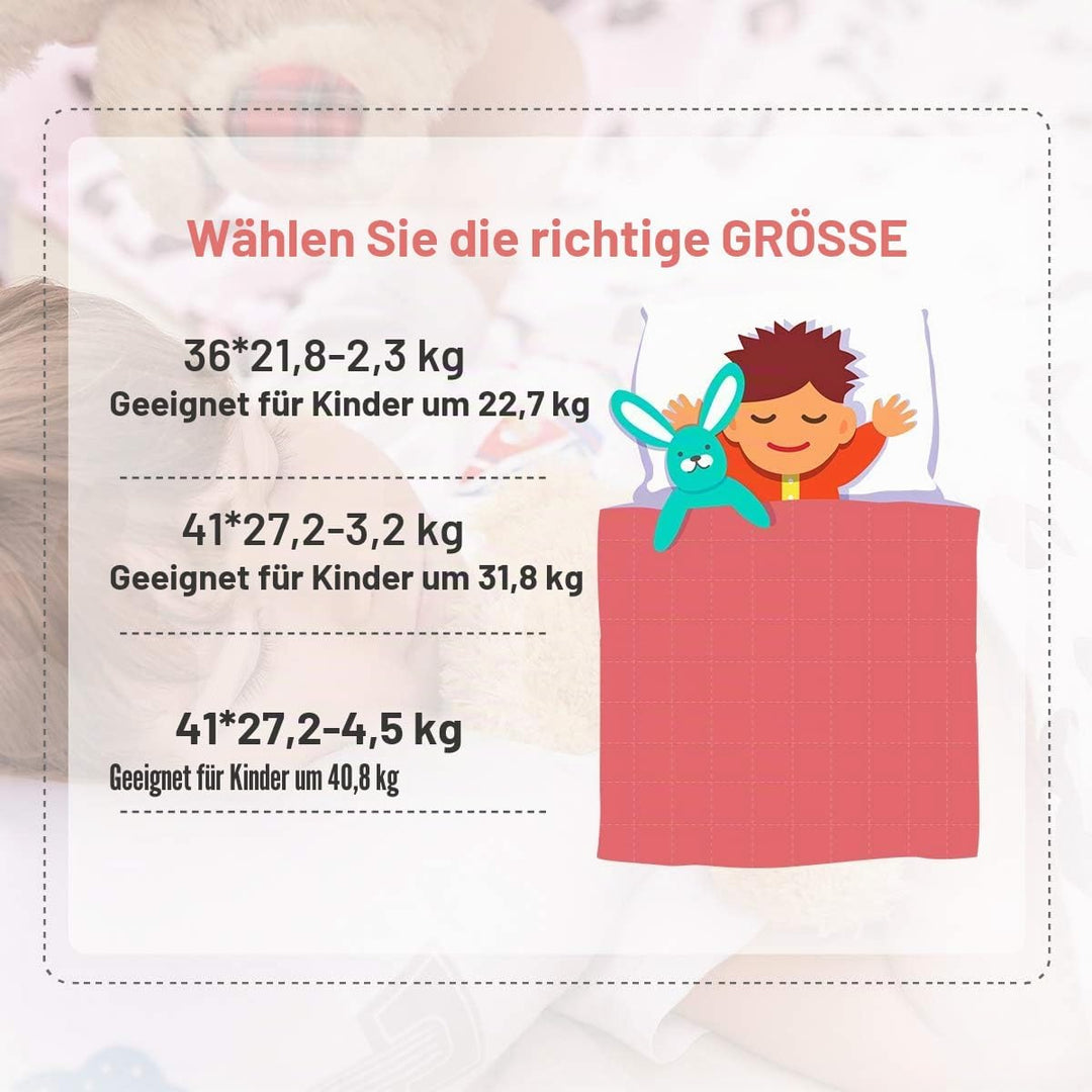 Sivio Gewichtete Decke, Ultra-gemütlich, 2,3kg, Gepunktet und Baumwoll-Seiten mit Cartoon-Mustern, s