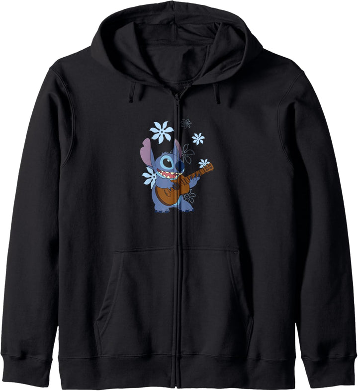 Disney Lilo & Stitch Flowers Background Kapuzenjacke