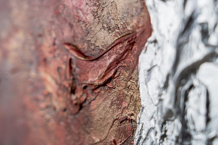 YS-Art Abstrakt Fluoreszierendes leuchtendes Acryl 3D Gemälde auf runder Leinwand Erde handgemalt Wo