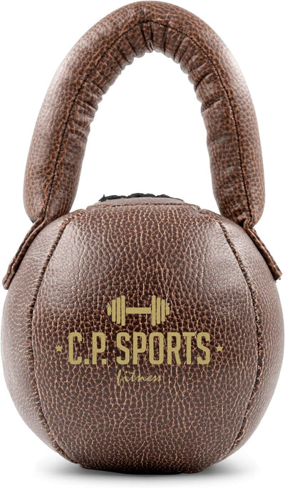 C.P. SPORTS Kettlebell - Kunstleder schwarz/braun - Gewicht 1-10kg | für Kraftsport, Cross Training,