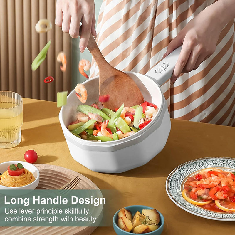 Elektrischer Hot Pot, 1,5 L Elektrische Pfannen, Dual Power Control Kochtopf für Reise/Wohnheim, Ant