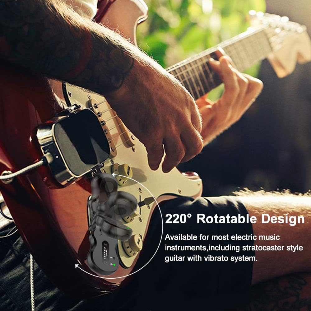 LEKATO 5,8 GHz Drahtloses Gitarrensystem Drahtloses Gitarrensystem Wiederaufladbares digitales Gitar