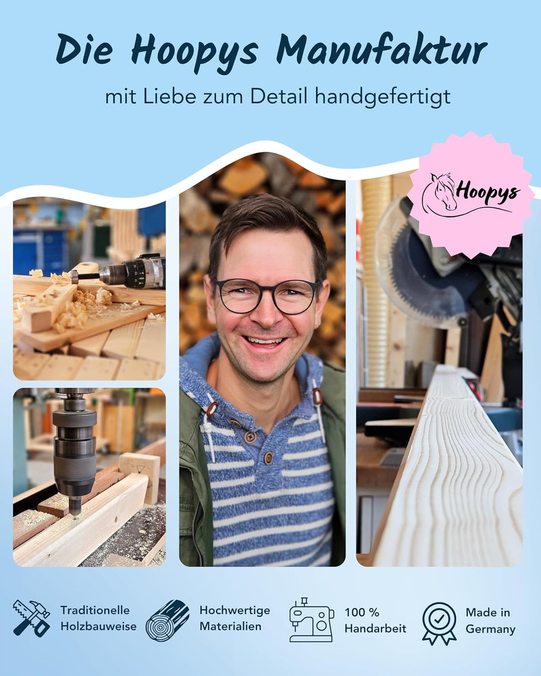 Hobby Horse Hindernisse - 2er-Set Sprunghindernisse - rot und blau - Steckenpferd Spielzeug für den