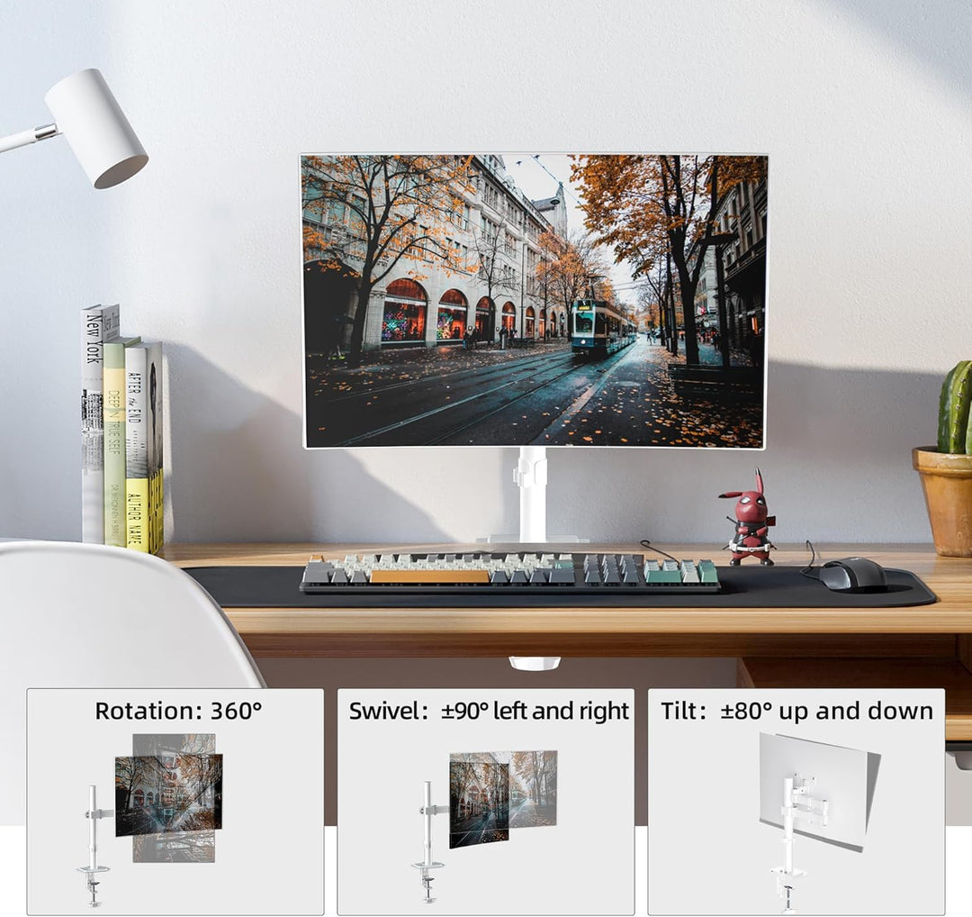 Bracwiser einzelnen Voll einstellbare Stehhöhe Monitorarm Standhalterung 800 mm hoch für Monitor Com