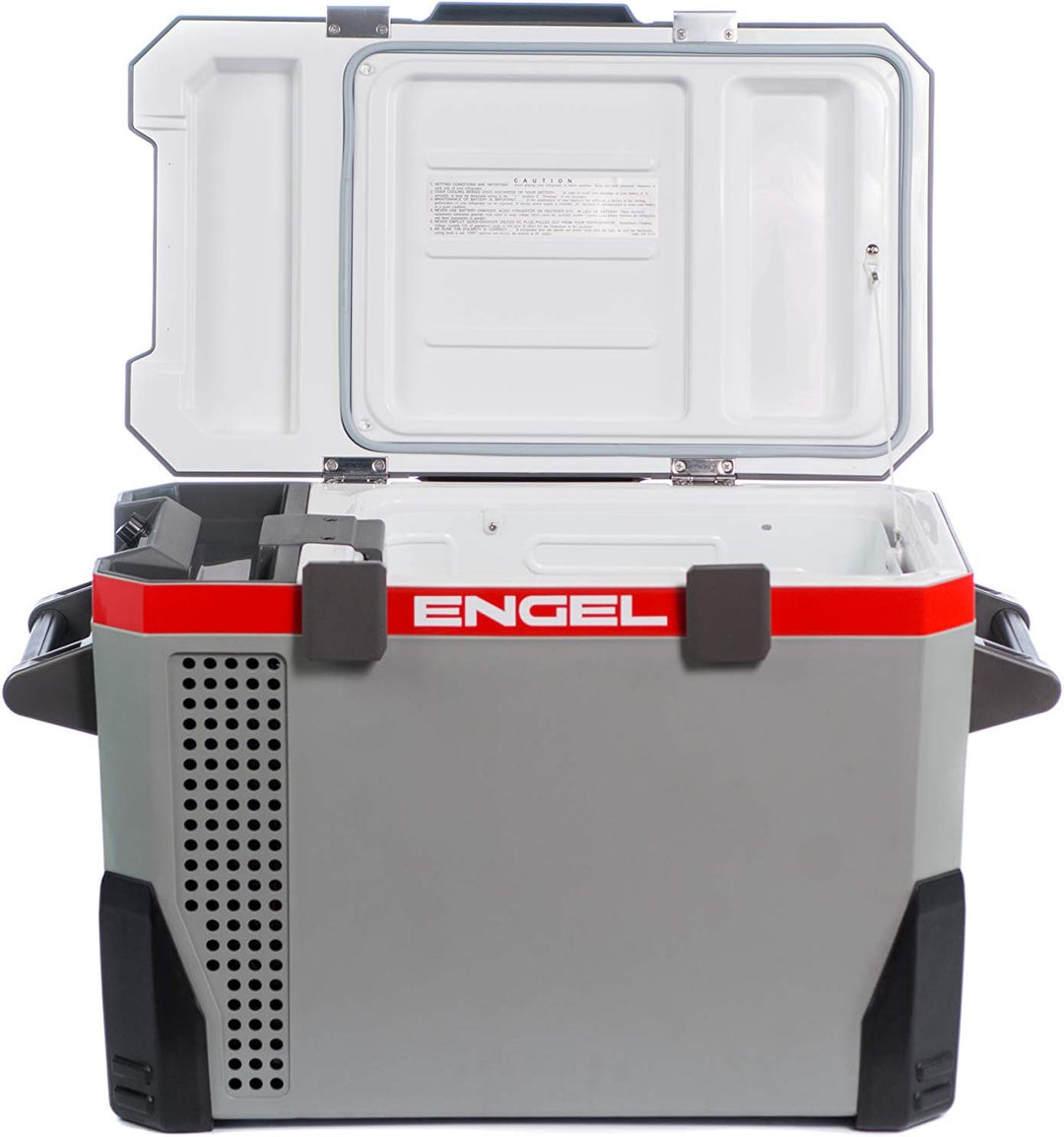 Engel SAWMR040F-G3 Kühlbox MR040 12/24/230V, Hellgrau - Dunkelgrau - Roter Streifen