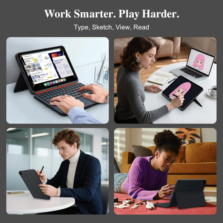 Tastatur Hülle für iPad Air 11 Zoll (M4 M3 M2 2026 2025 2024), Pro 11, iPad A16 11/10, Magnetische A