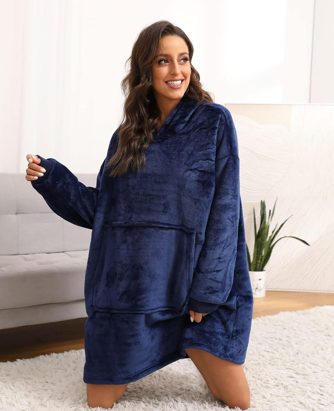 Sendowtek Übergrosse Hoodie Decke Damen Oversized, Sherpa Deckenpulli Weich Super Warme Komfortable