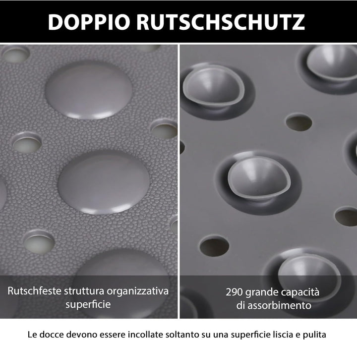 Mofonky Gross Duschmatte rutschfest 60x90cm: Weich TPE Duscheinlage mit Ablauflöchern und Saugnäpfen