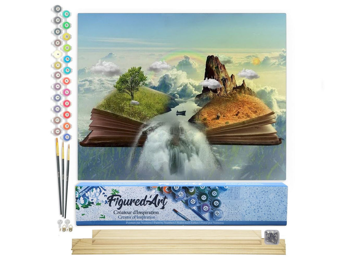 Figured'Art Malen Nach Zahlen Erwachsene Mit Rahmen Buch Landschaft - Paint by Numbers Basteln DIY B