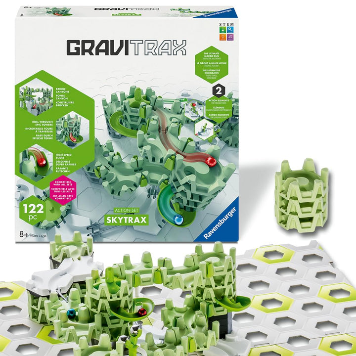 Ravensburger GraviTrax Action-Set Skytrax Innovative Kugelbahn neuen Funktionen Murmelbahn & Konstru