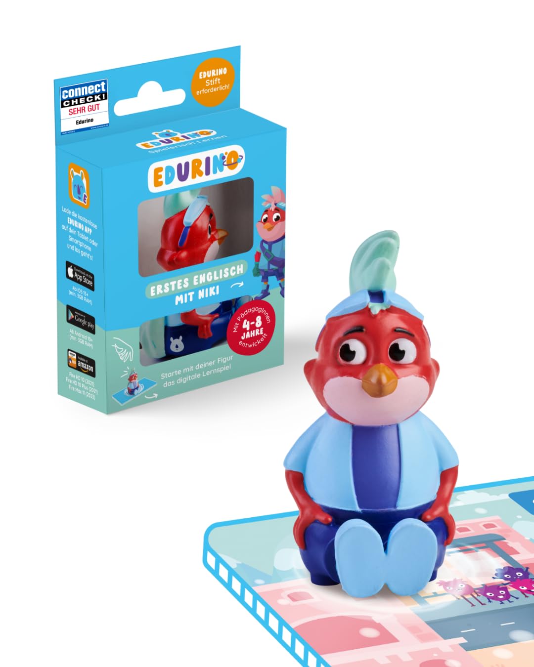 Edurino Figur Niki Erstes Englisch ab 4 Jahren inkl. App | Innovatives & digitales Lernspiel | Spiel
