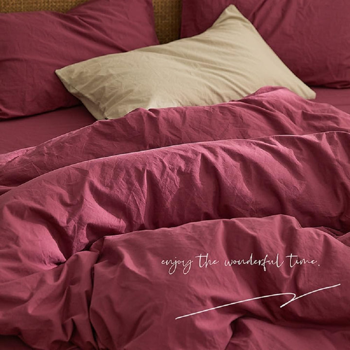 Sedefen Bettwäsche 200x200cm Baumwolle Renforce Altrosa Rosa Uni Unifarben Baumwollbettwäsche Set,Do